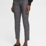 Women Esprit Anthracite High-rise checked trousers Trousers & Pants XF4444249