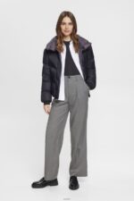 Women Esprit Anthracite High rise wide leg trousers Trousers & Pants XF4444247 - Image 2