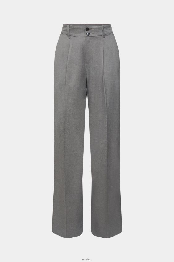 Women Esprit Anthracite High rise wide leg trousers Trousers & Pants XF4444247 - Image 5