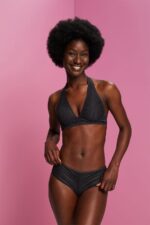 Women Esprit Anthracite Recycled: halterneck soft bra with lace Top XF444477