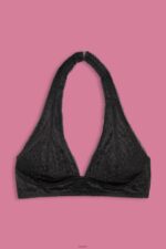Women Esprit Anthracite Recycled: halterneck soft bra with lace Top XF444477 - Image 4