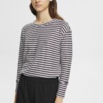 Women Esprit Anthracite Striped long sleeve, 100% cotton Long Sleeve XF4444250