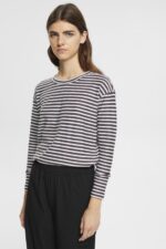 Women Esprit Anthracite Striped long sleeve, 100% cotton Long Sleeve XF4444250