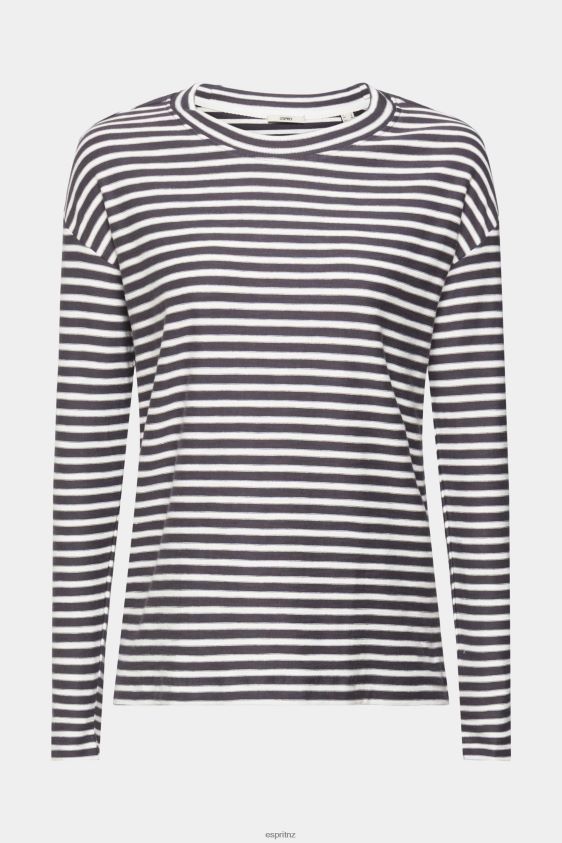 Women Esprit Anthracite Striped long sleeve, 100% cotton Long Sleeve XF4444250 - Image 5
