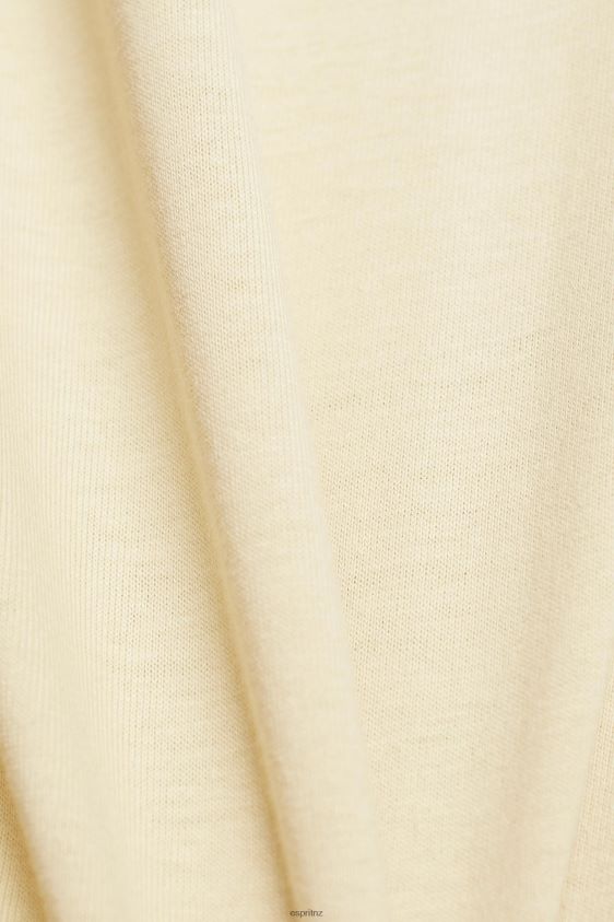 Women Esprit Beige Cotton T-shirt with printed logo T-Shirts XF4444143 - Image 4