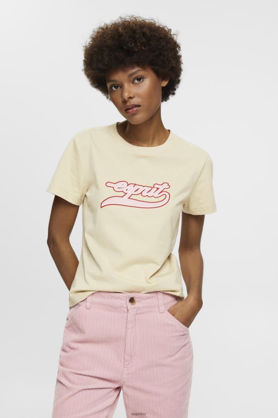 women_esprit_beige_cotton_t_shirt_with_printed_logo_t_shirts_xf4444143.jpg Women Esprit Beige Cotton T-shirt with printed logo T-Shirts XF4444143 - Image 1