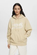 Women Esprit Beige Logo print hoodie Sweatshirts & Hoodies XF4444169