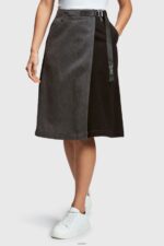 Women Esprit Black Buckle waist wrapped midi skirt Skirts XF4444363
