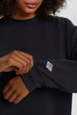 Women Esprit Black Cotton Blend Pullover Sweatshirt Sweatshirts & Hoodies XF444427 - Image 3
