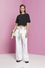 Women Esprit Black Cropped crewneck T-shirt T-Shirts XF4444193 - Image 2