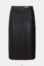Women Esprit Black CURVY Faux leather midi skirt Skirts XF4444405 - Image 5
