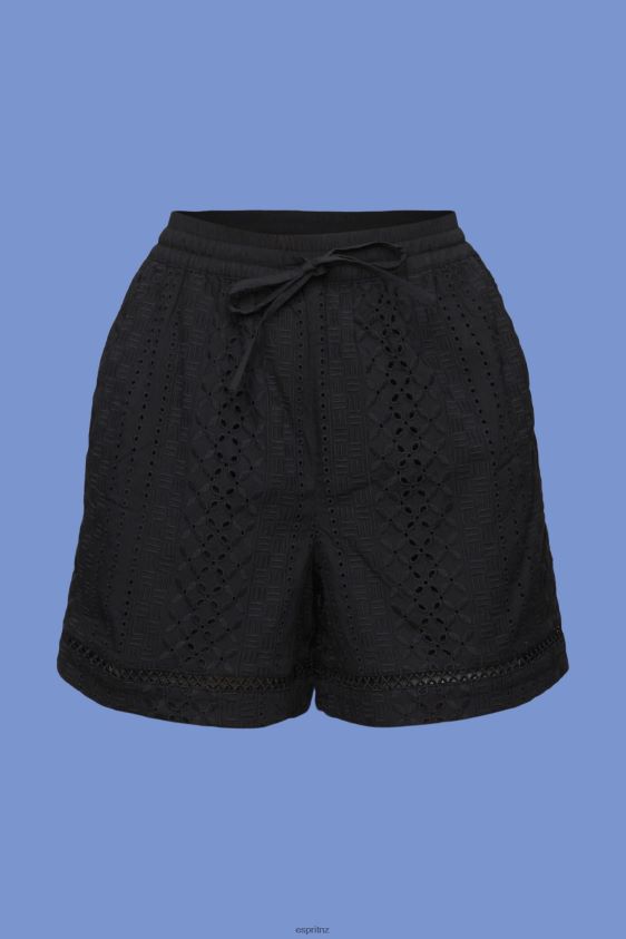 Women Esprit Black Embroidered shorts, LENZING ECOVERO Shorts XF4444210 - Image 5