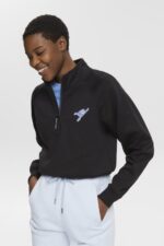 Women Esprit Black Half-zip sweatshirt Sweatshirts & Hoodies XF4444158