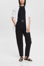 Women Esprit Black High-rise chinos, 100% Pima cotton Trousers & Pants XF4444343 - Image 2