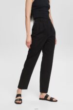 Women Esprit Black High-rise chinos, 100% Pima cotton Trousers & Pants XF4444343