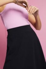Women Esprit Black Jersey midi skirt, sustainable cotton Skirts XF444443 - Image 3