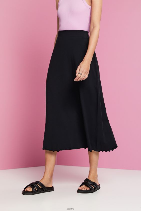 women_esprit_black_jersey_midi_skirt_sustainable_cotton_skirts_xf444443.jpg Women Esprit Black Jersey midi skirt, sustainable cotton Skirts XF444443 - Image 1