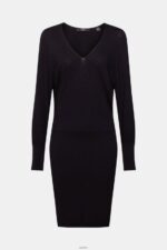 Women Esprit Black Knit dress with slit sleeves, LENZING ECOVERO Dresses XF4444442 - Image 5