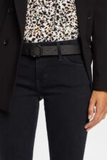 Women Esprit Black Leather Belt Accessories XF444419 - Image 2