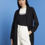Women Esprit Black Long jersey blazer, LENZING ECOVERO Coats XF4444240