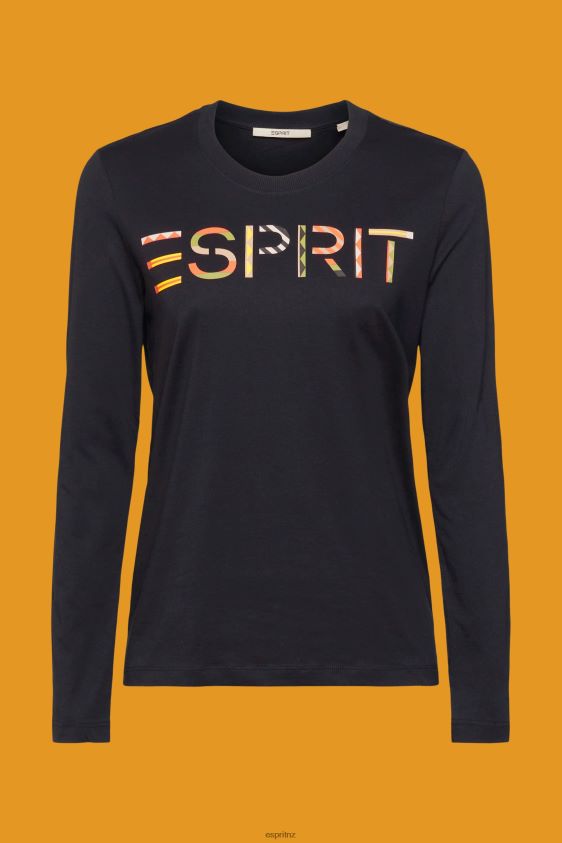 Women Esprit Black Long-sleeved t-shirt with logo T-Shirts XF4444460 - Image 5