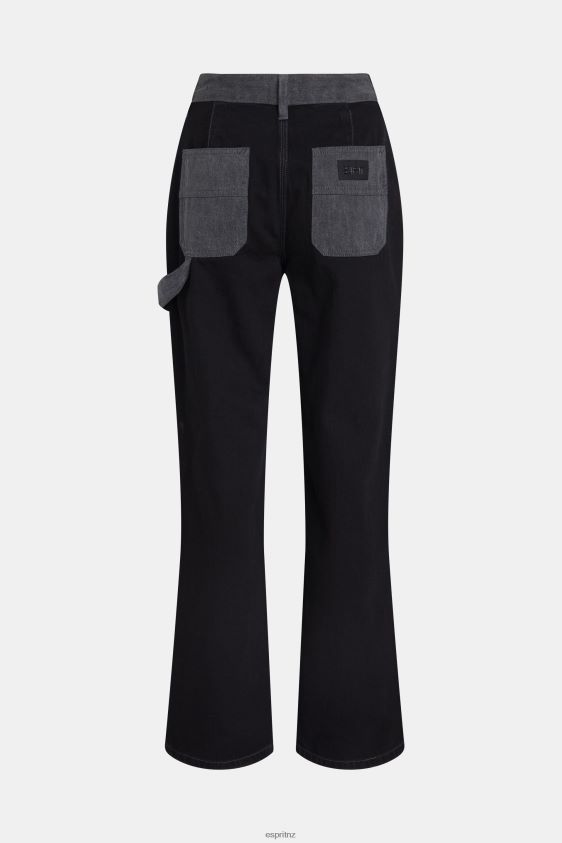 Women Esprit Black Medium Wash 90s high-rise straight leg workwear jeans Denim XF4444365 - Image 5