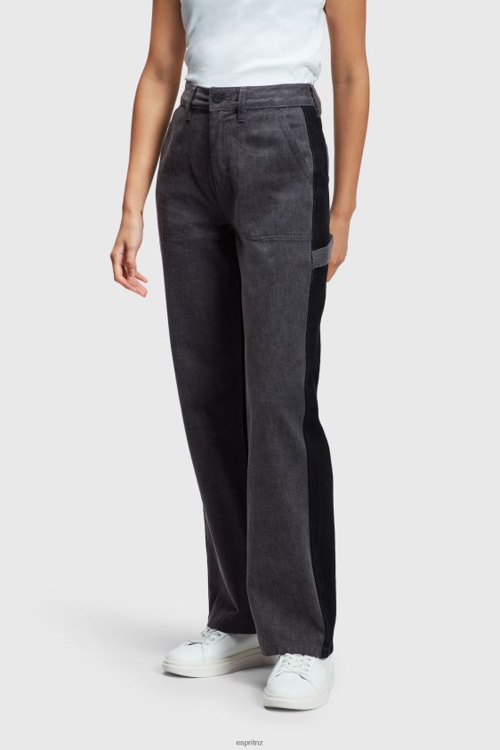 Women Esprit Black Medium Wash 90s high-rise straight leg workwear jeans Denim XF4444365 - Image 1