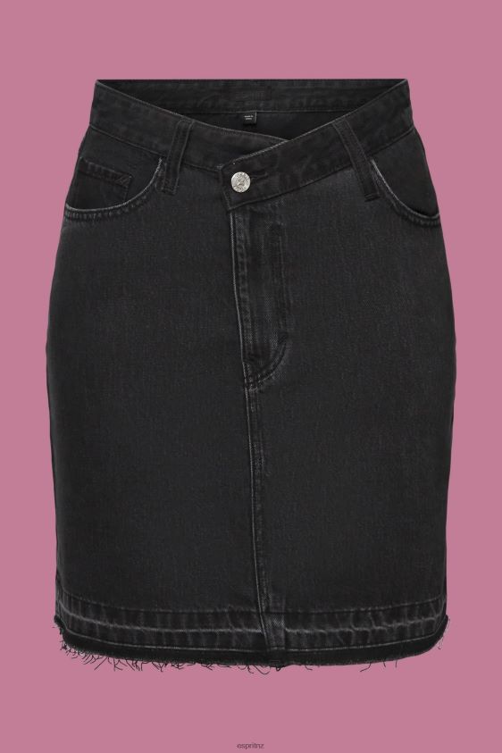 Women Esprit Black Medium Wash Jeans mini skirt with an asymmetric waistband Skirts XF4444206 - Image 5