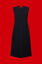 Women Esprit Black Pleated and sleeveless maxi dress with crewneck Dresses XF4444124 - Image 5
