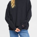 Women Esprit Black Relaxed Fit Sweatshirt Sweatshirts & Hoodies XF4444522