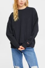 Women Esprit Black Relaxed Fit Sweatshirt Sweatshirts & Hoodies XF4444522
