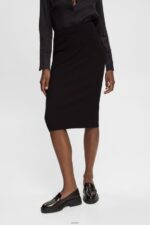 Women Esprit Black Rib knit pencil skirt Skirts XF4444428