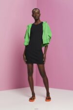 Women Esprit Black Ribbed jersey dress Dresses XF4444285 - Image 2