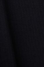 Women Esprit Black Ribbed long sleeve top Long Sleeve XF444488 - Image 4