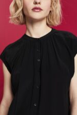 Women Esprit Black Short sleeve blouse Blouses XF4444220 - Image 3