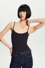 Women Esprit Black Spaghetti Strap Tank Top Tank XF444435