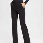 Women Esprit Black Stretchy high-rise bootcut trousers Trousers & Pants XF4444335