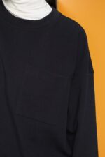 Women Esprit Black Sweatshirt with drawstring hem Sweatshirts & Hoodies XF4444401 - Image 3