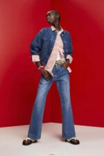 Women Esprit Blue Dark Wash Collarless denim jacket with drawstrings Jackets XF4444298 - Image 2