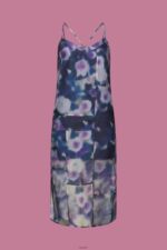 Women Esprit Blue Lavender Patterned organza midi dress Dresses XF4444196 - Image 5