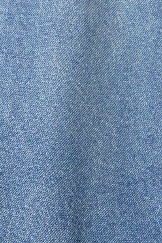 Women Esprit Blue Light Wash Denim skirt with paperbag waistband Skirts XF4444430 - Image 4