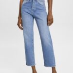 Women Esprit Blue Light Wash High-rise dad jeans Denim XF4444315