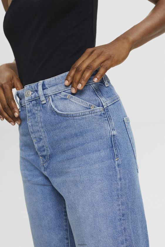 Women Esprit Blue Light Wash High-rise dad jeans Denim XF4444315 - Image 3