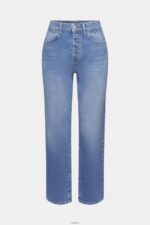Women Esprit Blue Light Wash High-rise dad jeans Denim XF4444315 - Image 5