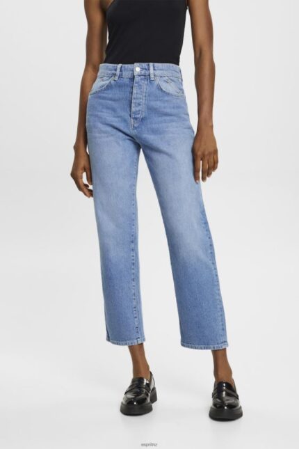 Women Esprit Blue Light Wash High-rise dad jeans Denim XF4444315