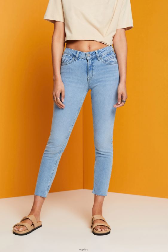 Women Esprit Blue Light Wash Slim fit cropped jeans Denim XF4444115 - Image 1