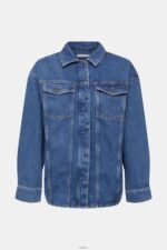 Women Esprit Blue Medium Wash Denim blouse Blouses XF4444396 - Image 5
