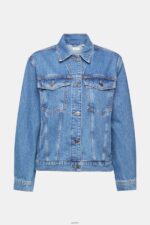 Women Esprit Blue Medium Wash Denim jacket Jackets XF4444553 - Image 5