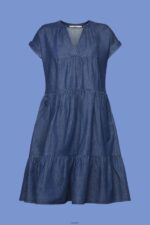 Women Esprit Blue Medium Wash Dresses light woven Loose fit Dresses XF4444183 - Image 5