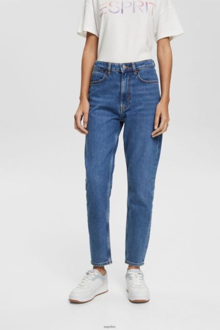 Women Esprit Blue Medium Wash High rise mom jeans Denim XF4444526